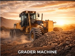 Grader machine for road work